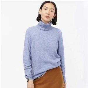 J. Crew Womens XS Oversized Turtleneck Merino Wool Blend Sweater Supersoft Yarn